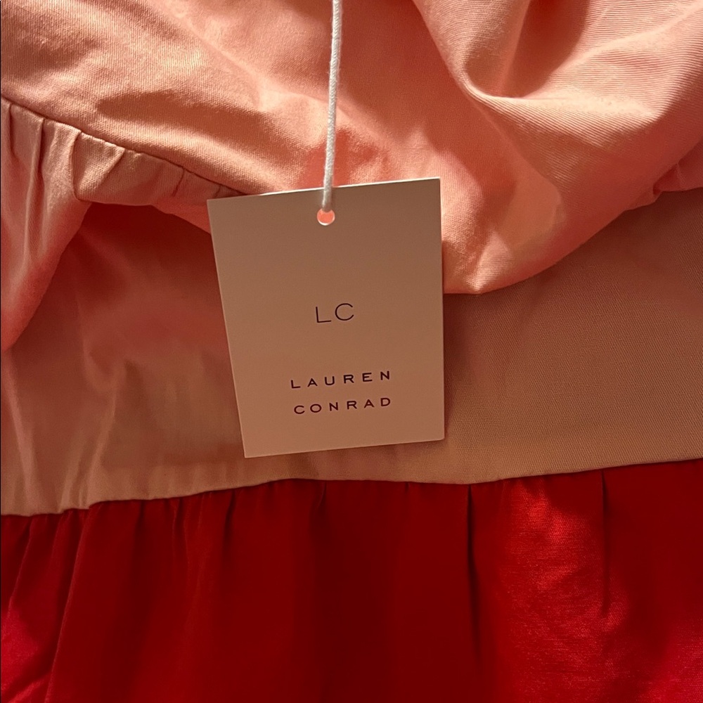 LC Lauren Conrad Pink and Red Backless Dress